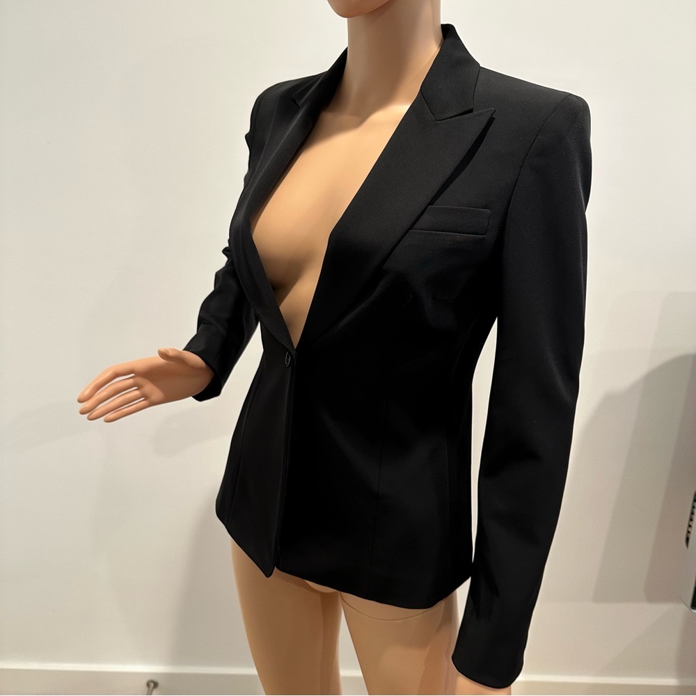 LIKE NEW ELIE TAHARI Sz 2 Blk LSLV SUIT BLAZER
